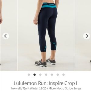 Lululemon Run: Inspire Crop II - Inkwell Striped